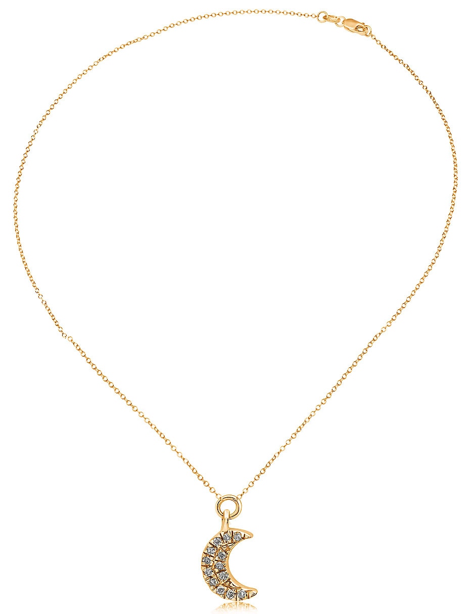 Collar de luna de oro amarillo 14 K 2