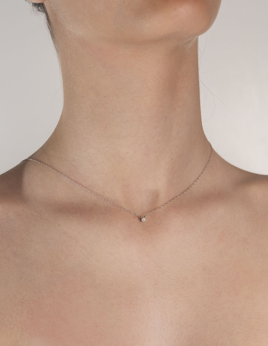 Collar de oro blanco 14 K 2