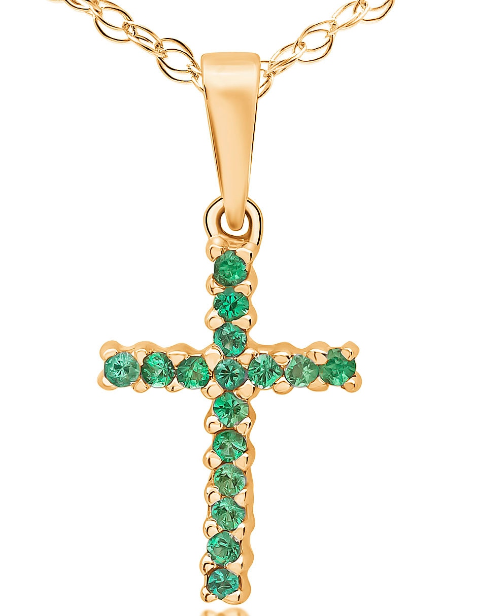 Collar de cruz de oro amarillo 14 K Collar de cruz de oro amarillo 14 K