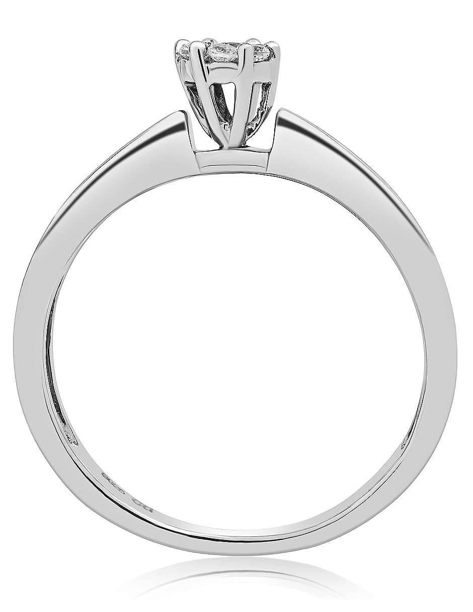 Anillo de compromiso de oro blanco 14 k diamante 2