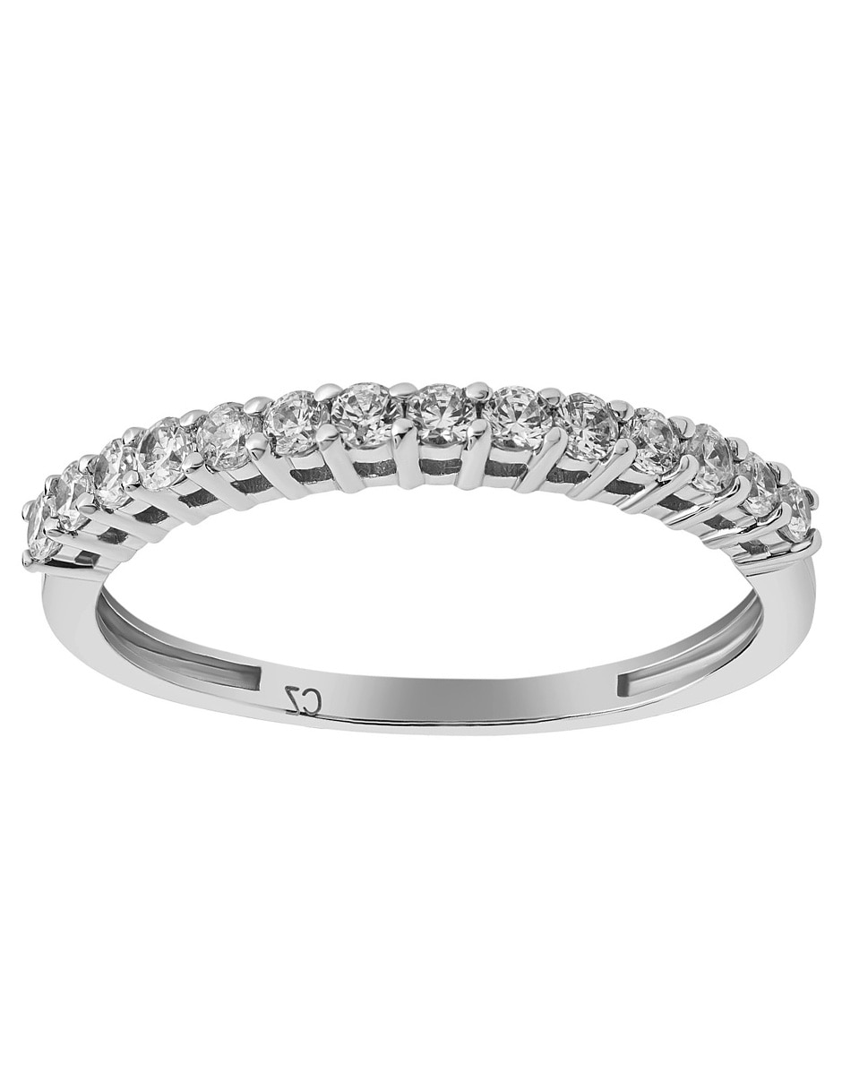 Anillo de compromiso de oro blanco 14 k diamante