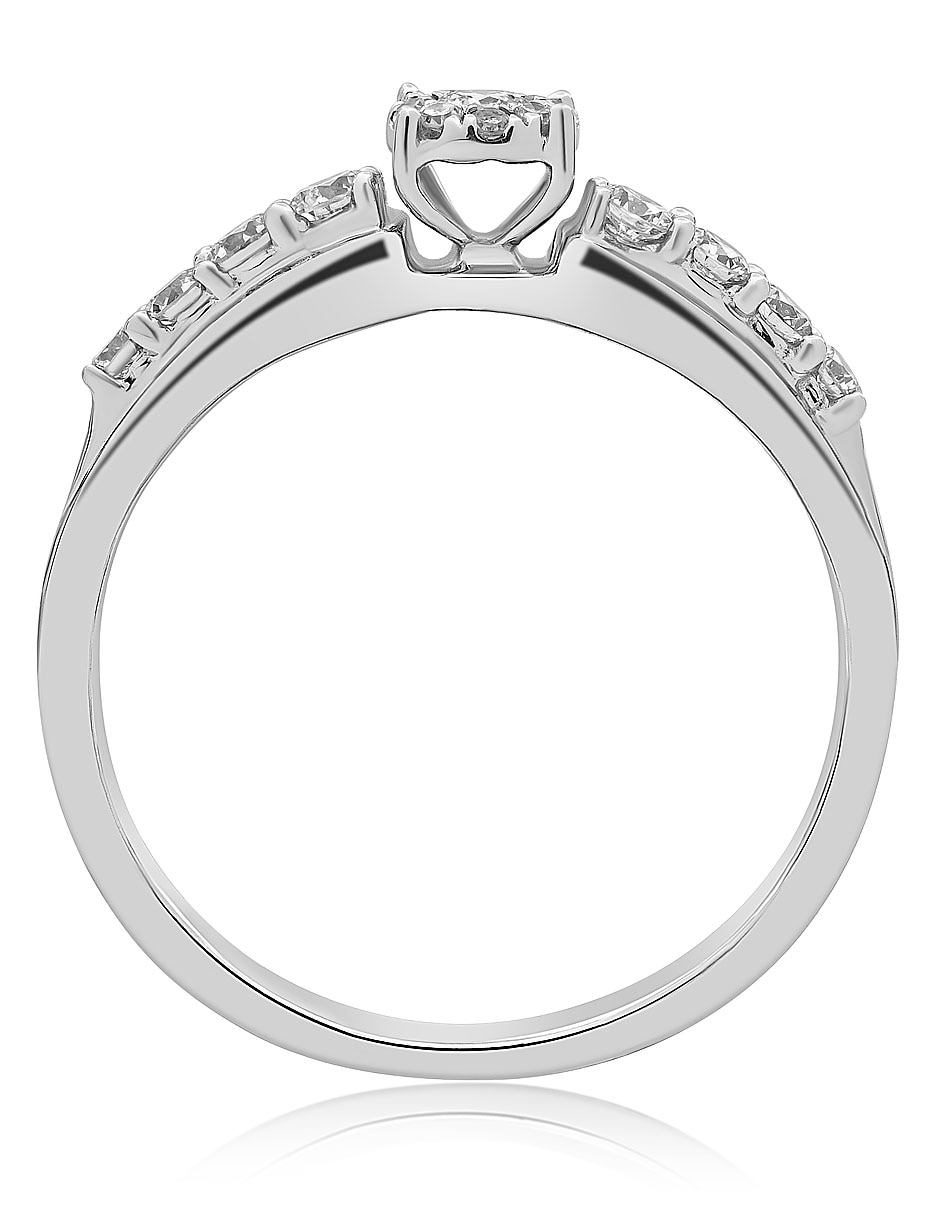 Anillo de compromiso de oro blanco 14 k diamante 2