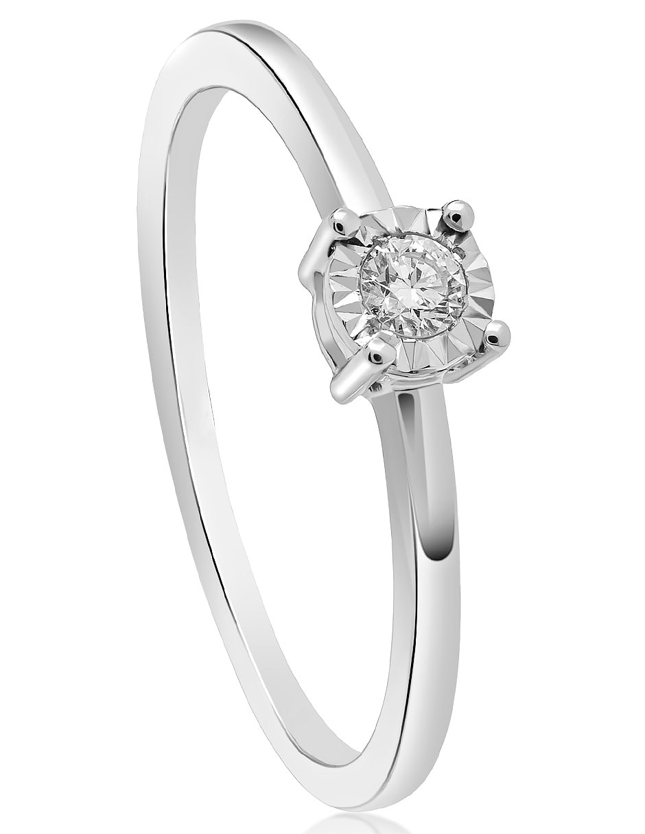 Anillo De Compromiso 14 Kilates Oro Blanco Precio Anillo