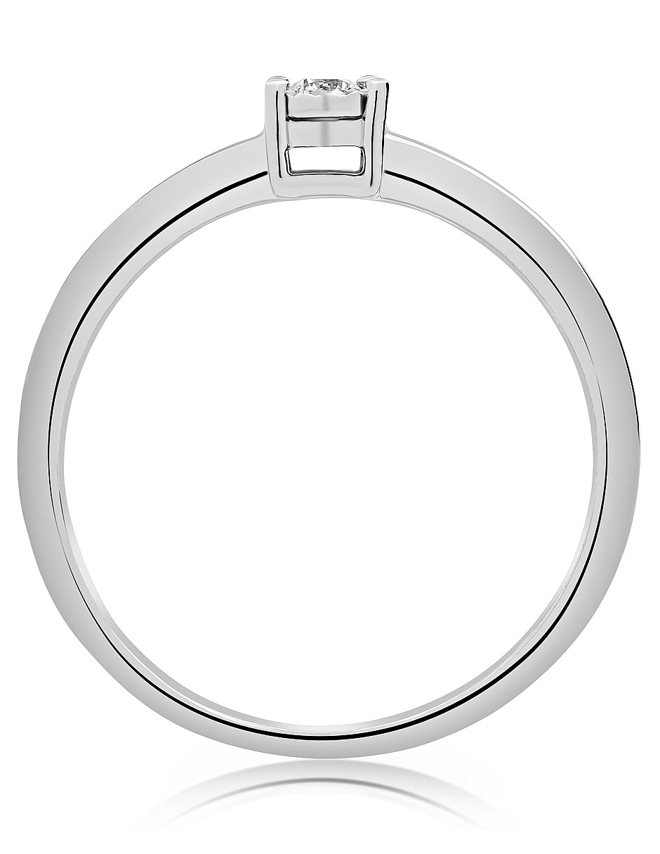 Anillo de compromiso de oro blanco 14 k diamante 2