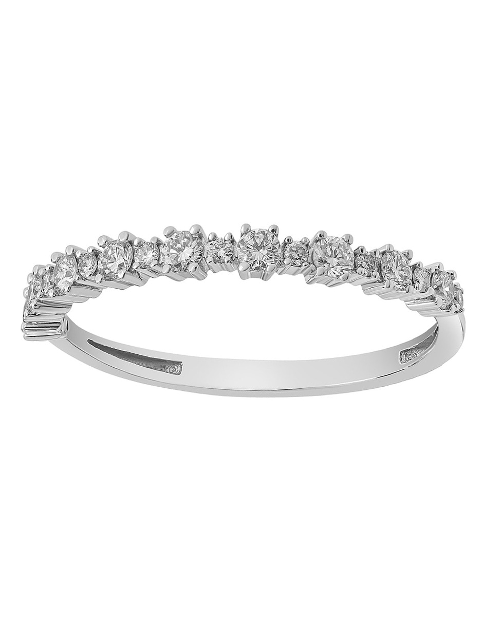 Anillo de compromiso de oro blanco 14 k diamante