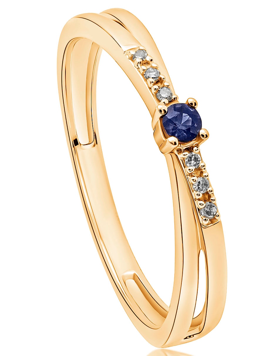 Anillo de compromiso de oro amarillo 14 k esmeralda 2