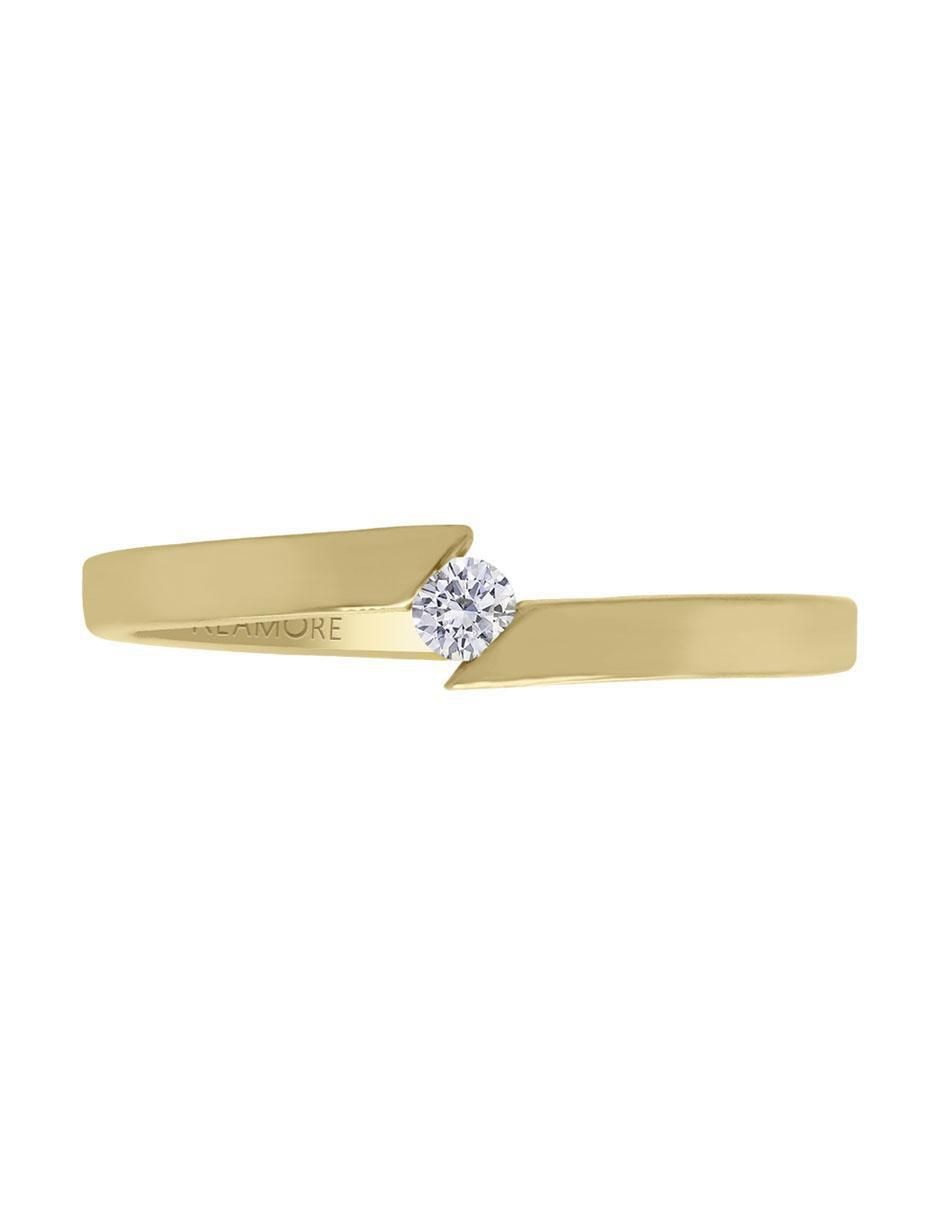 Solitario de oro 14 k Aime diamante