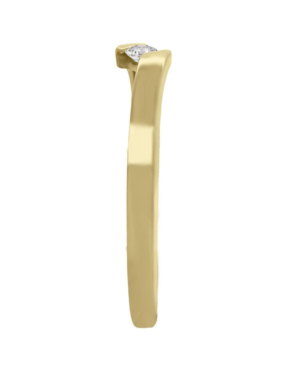 Solitario de oro 14 k klamore diamante