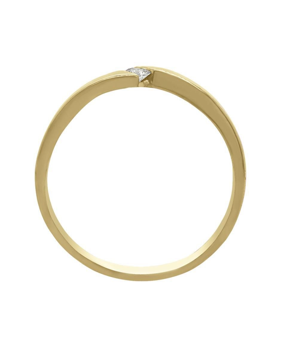 Solitario de oro 14 k klamore diamante
