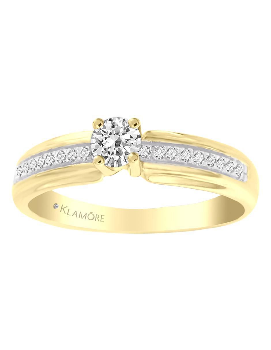 Solitario de oro 14 k Agnes diamante
