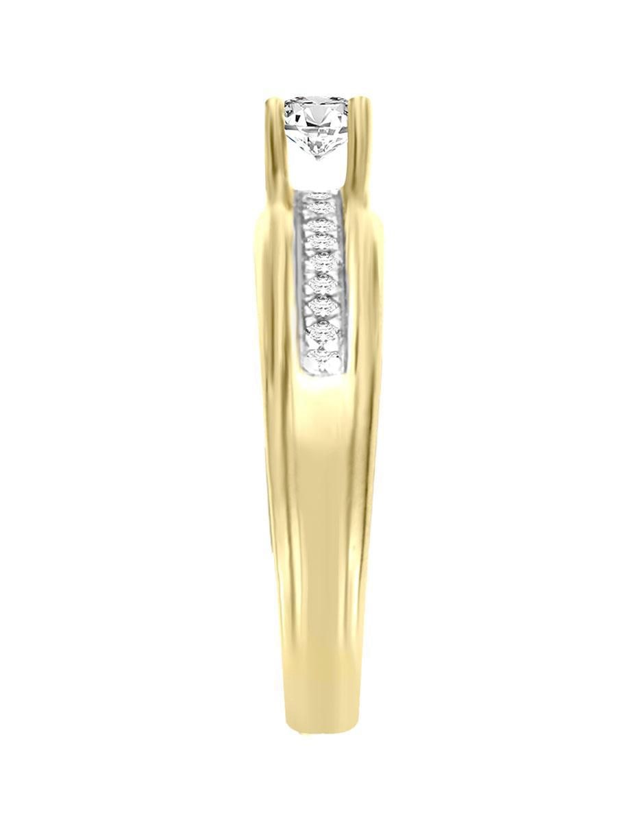 Solitario de oro 14 k klamore diamante