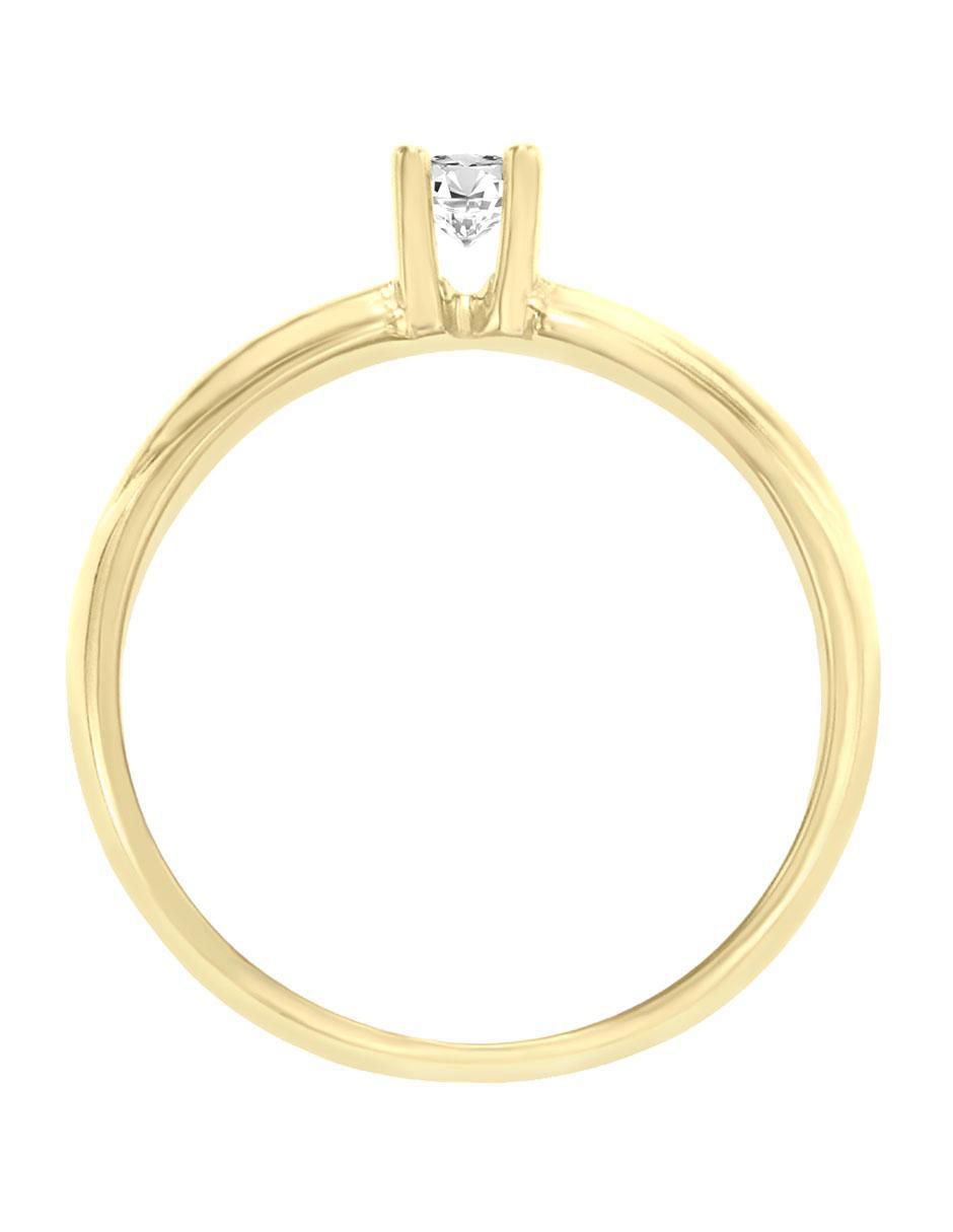 Solitario de oro 14 k klamore diamante