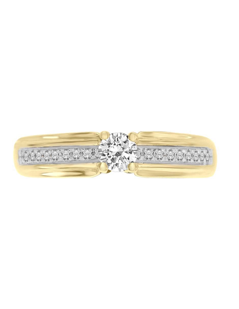 Solitario de oro 14 k klamore diamante