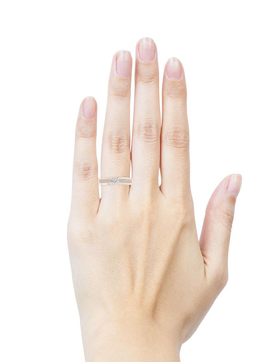 Solitario de oro 14 k Agnes diamante 6