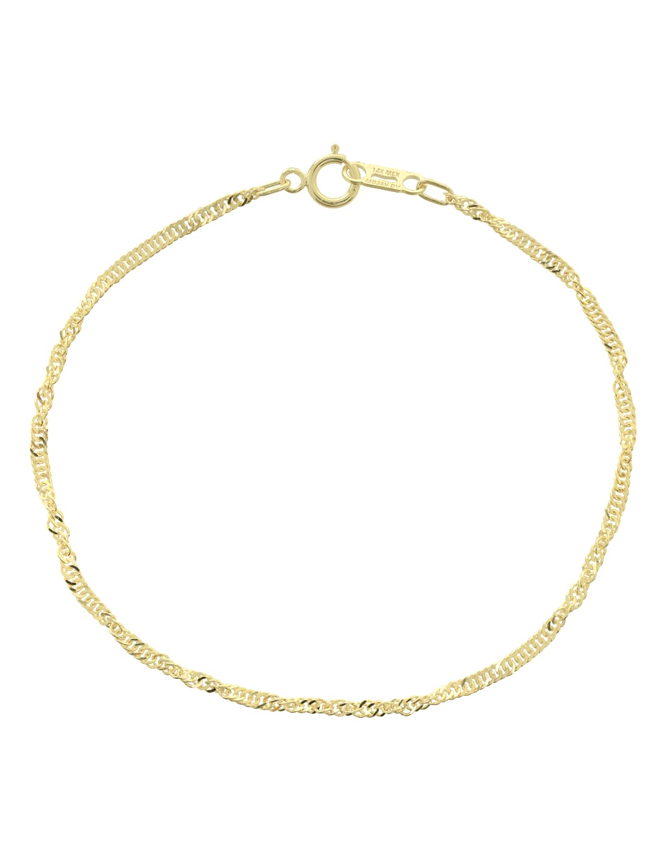 Pulsera de oro 14 K con acabado brillante