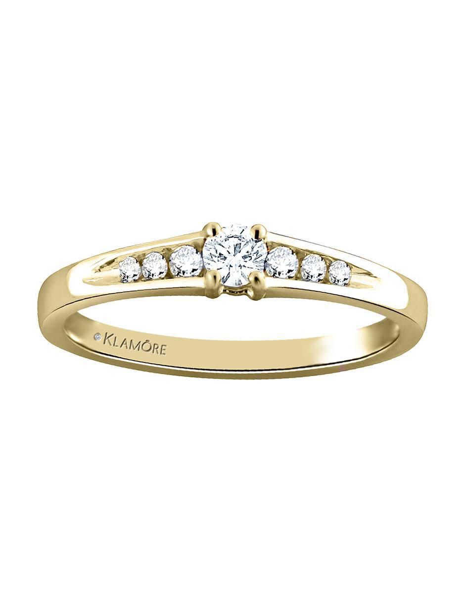 Solitario de oro 14 k Gisel Dama diamante