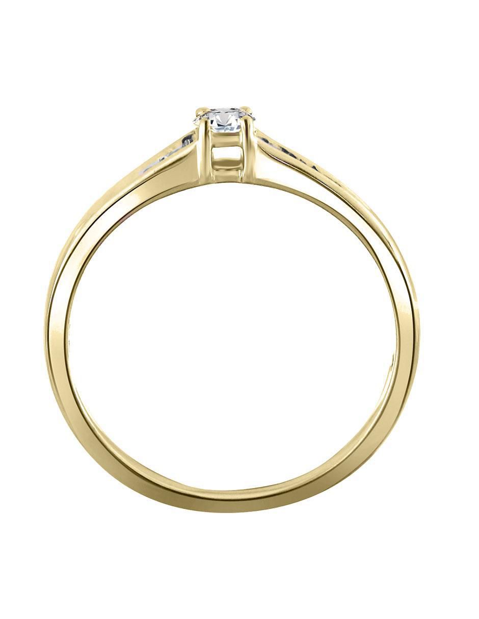 Solitario de oro 14 k klamore diamante