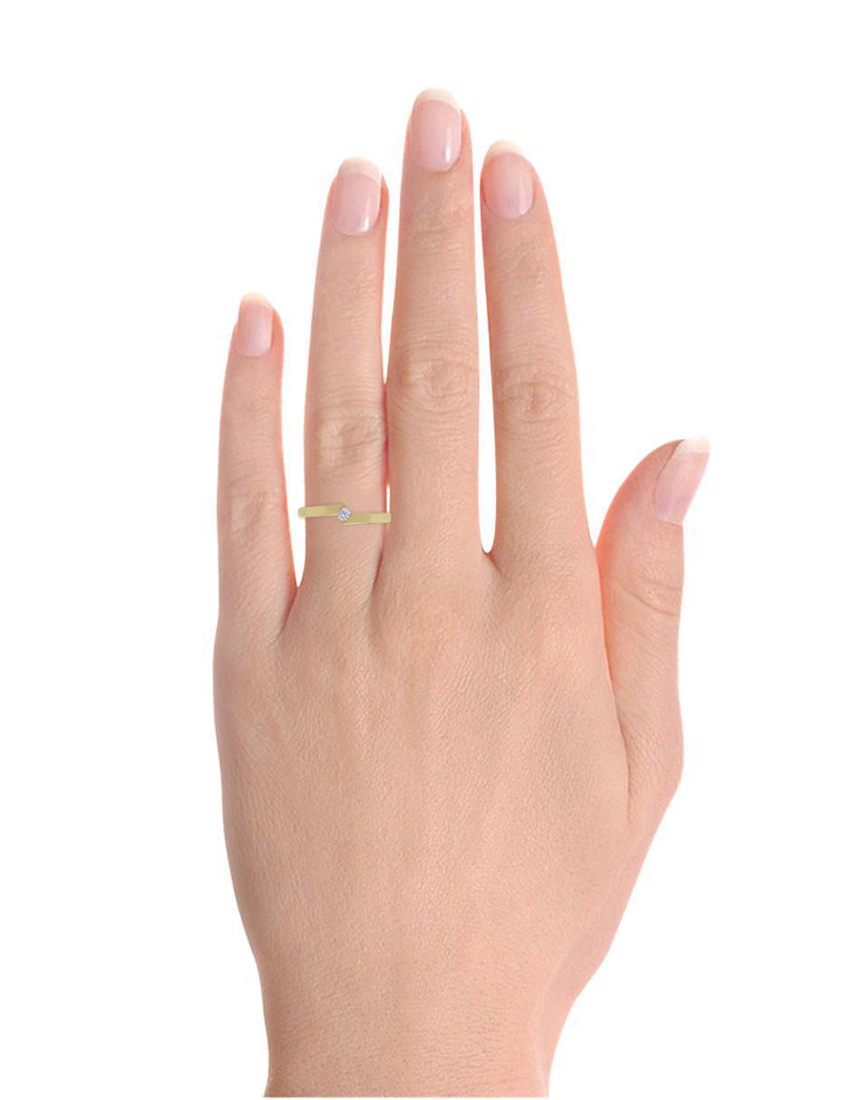 Solitario de oro 14 k klamore diamante