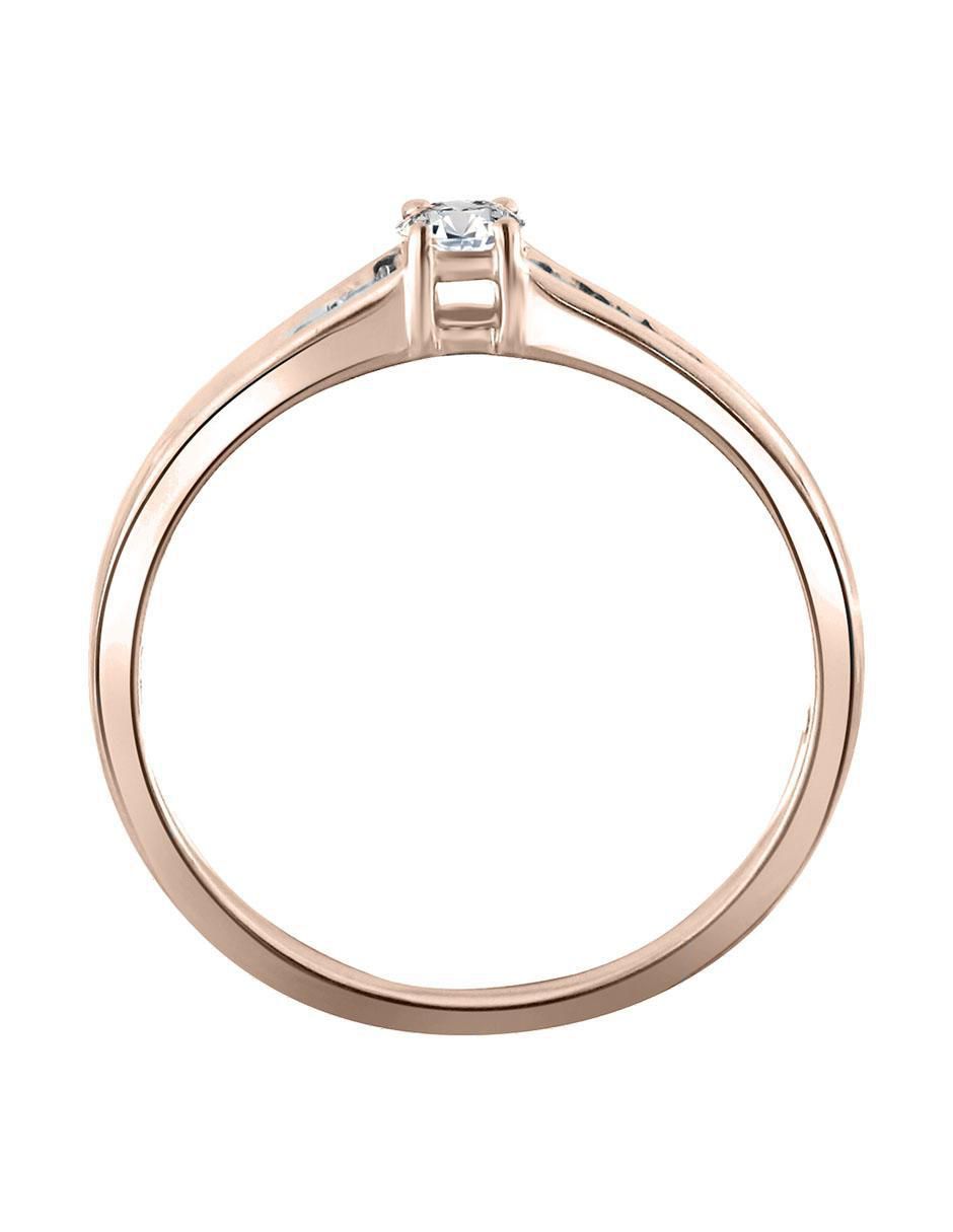 Solitario de oro 14 k Gisel Dama diamante 4