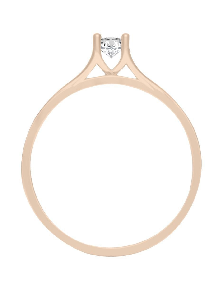 Solitario de oro 14 k Evadne diamante 4
