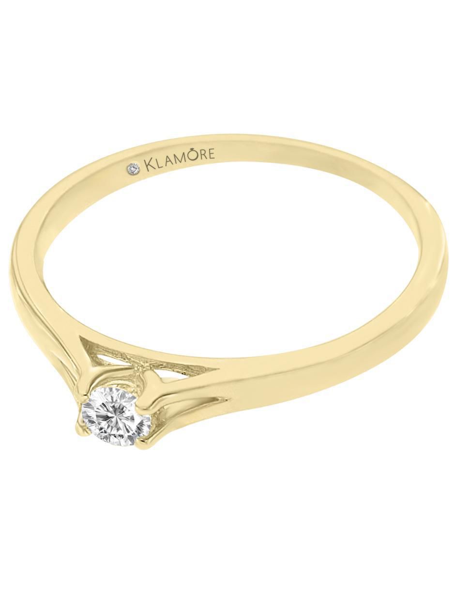Solitario de oro 14 k Evadne diamante