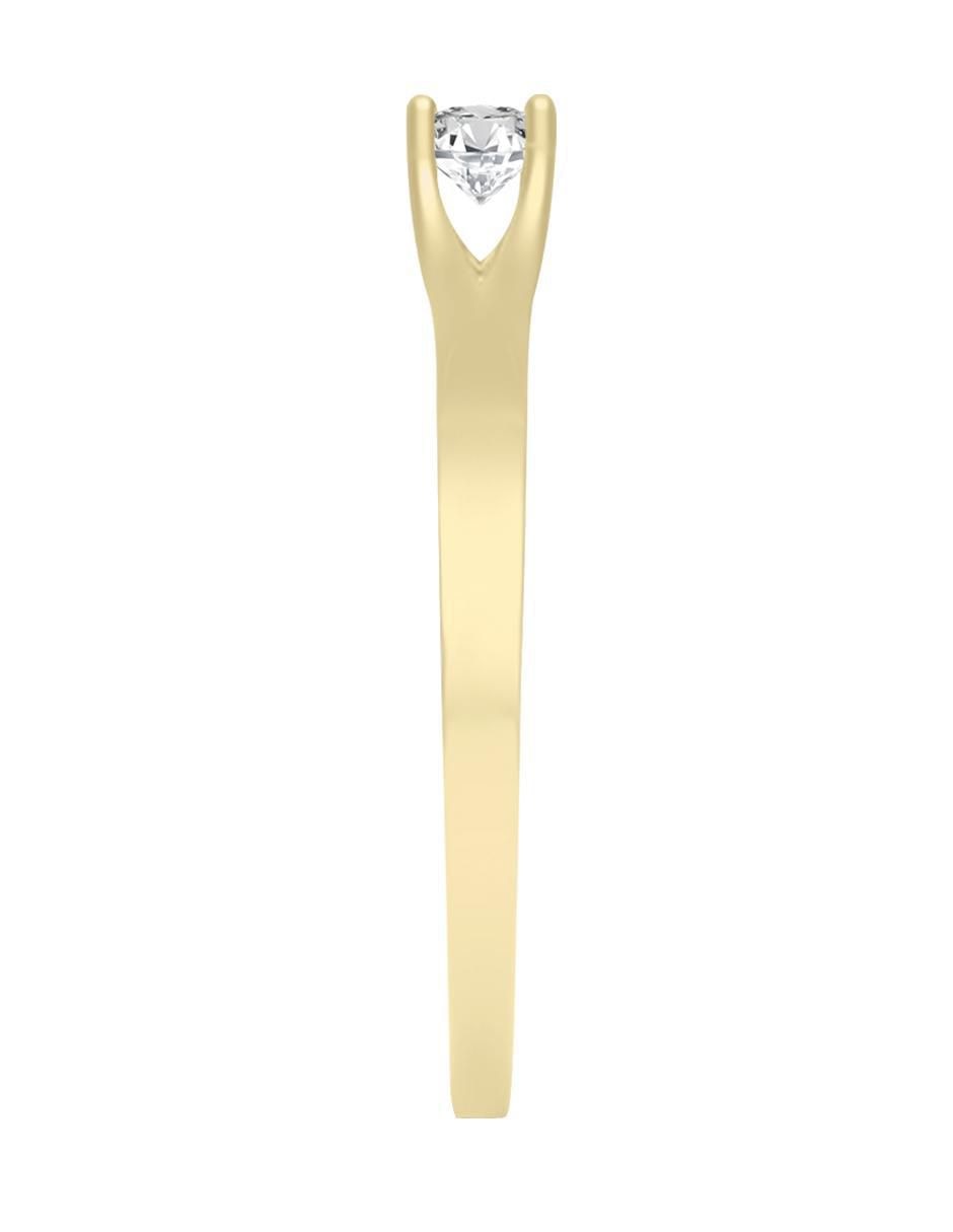 Solitario de oro 14 k klamore diamante