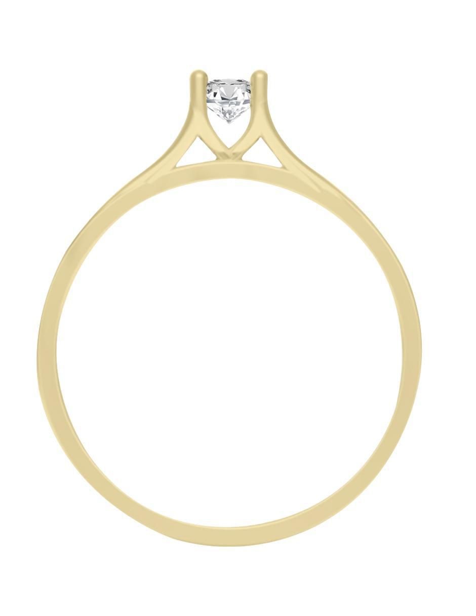 Solitario de oro 14 k klamore diamante