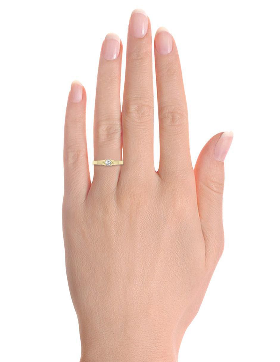 Solitario de oro 14 k klamore diamante