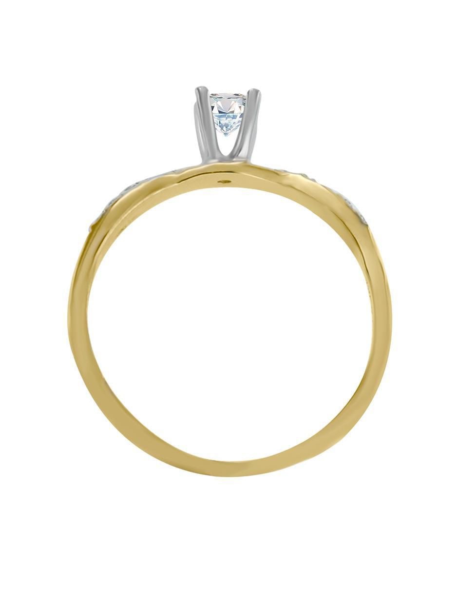 Solitario de oro 14 k klamore diamante