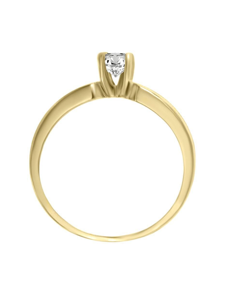 Solitario de oro 14 k klamore diamante