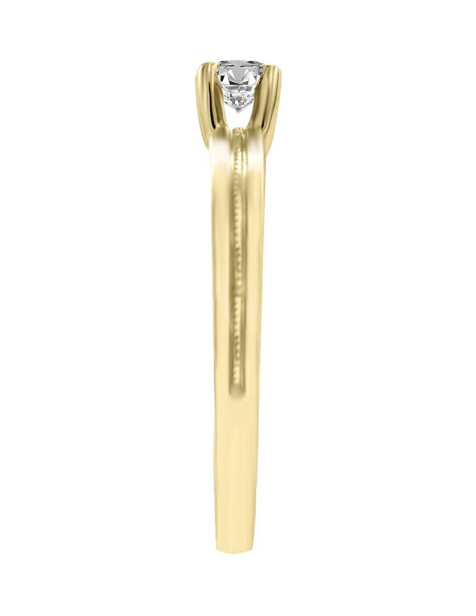 Solitario de oro 14 k klamore diamante