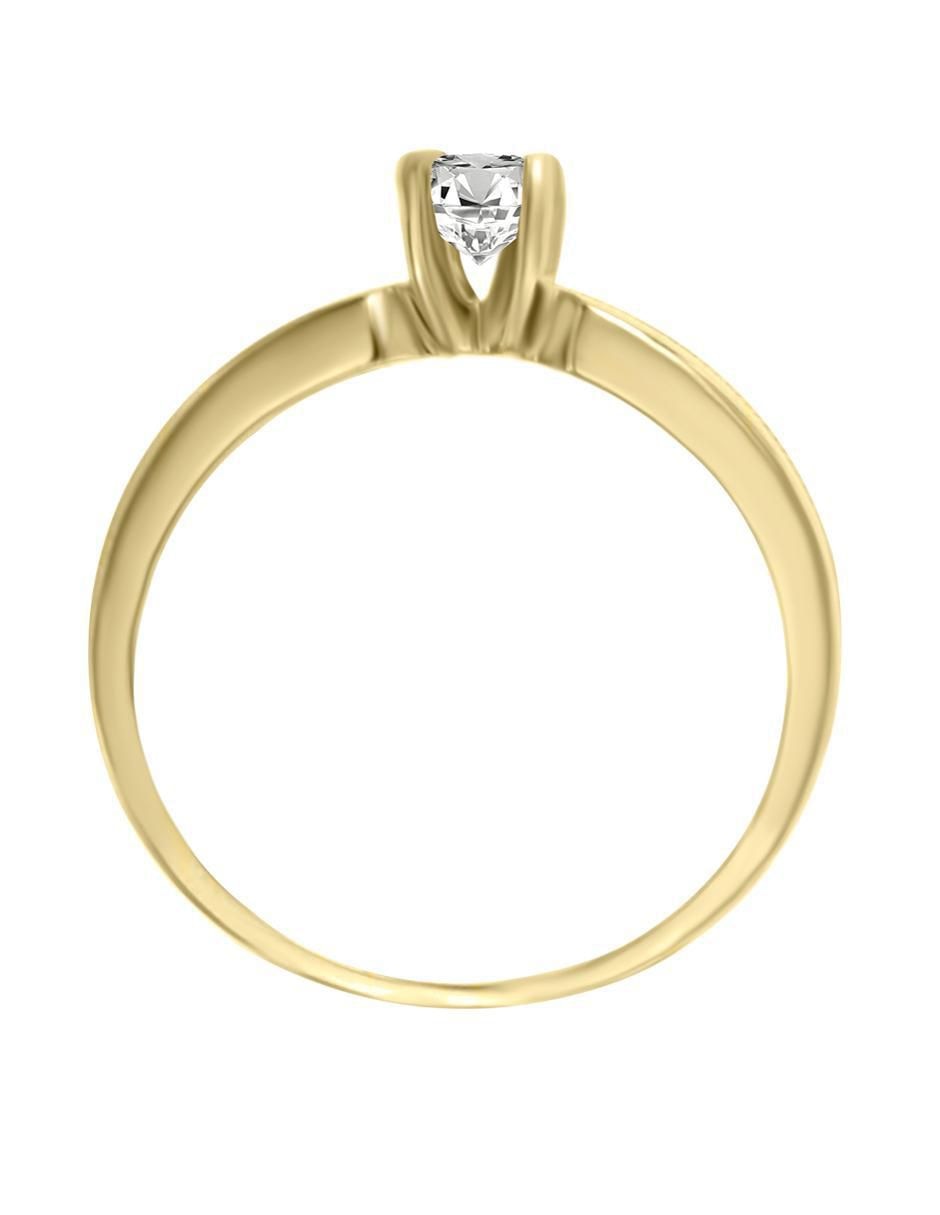 Solitario de oro 14 k klamore diamante