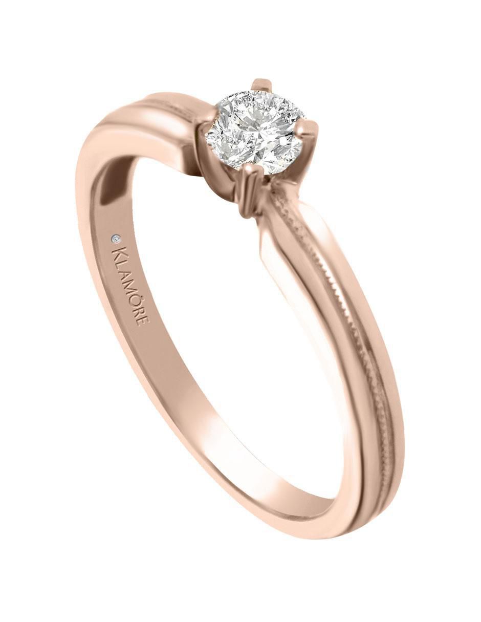 Solitario de oro 14 k Romina diamante 2