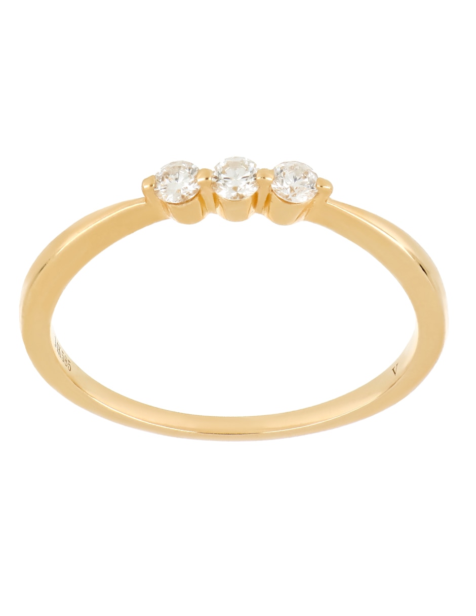 Anillo Piedras Naturales 14 k de oro amarillo diamante