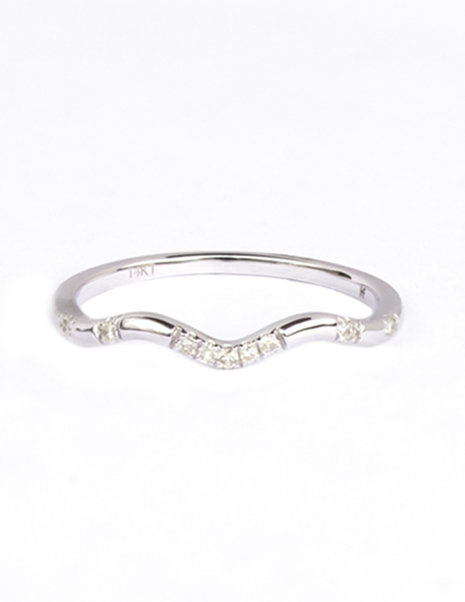 Anillo Acamas 14 k de oro blanco diamante brillante