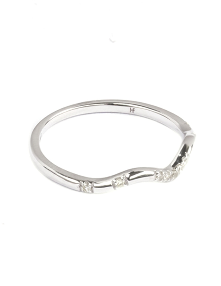 Anillo Acamas 14 k de oro blanco diamante brillante 2