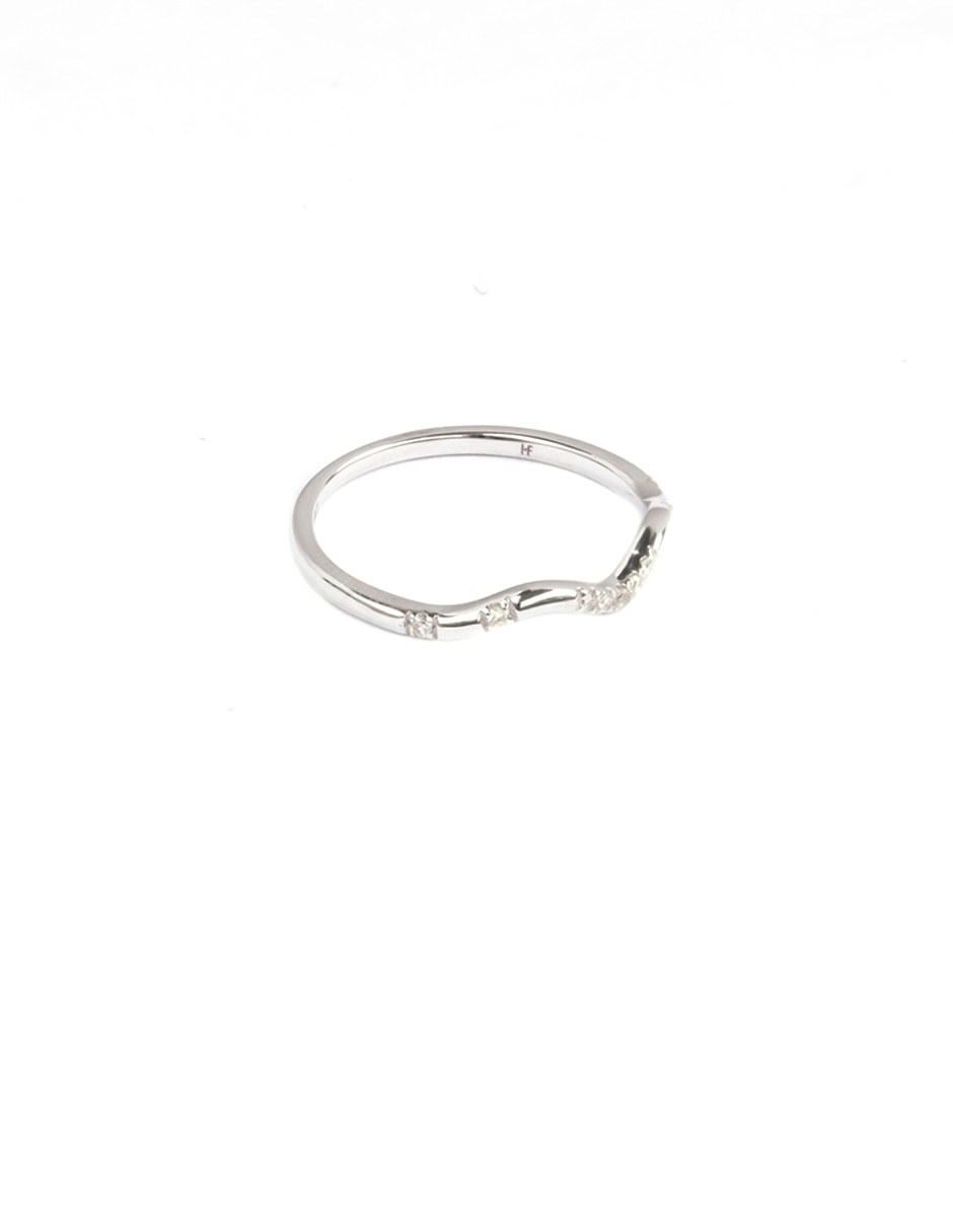 Anillo Acamas 14 k de oro blanco diamante brillante 3