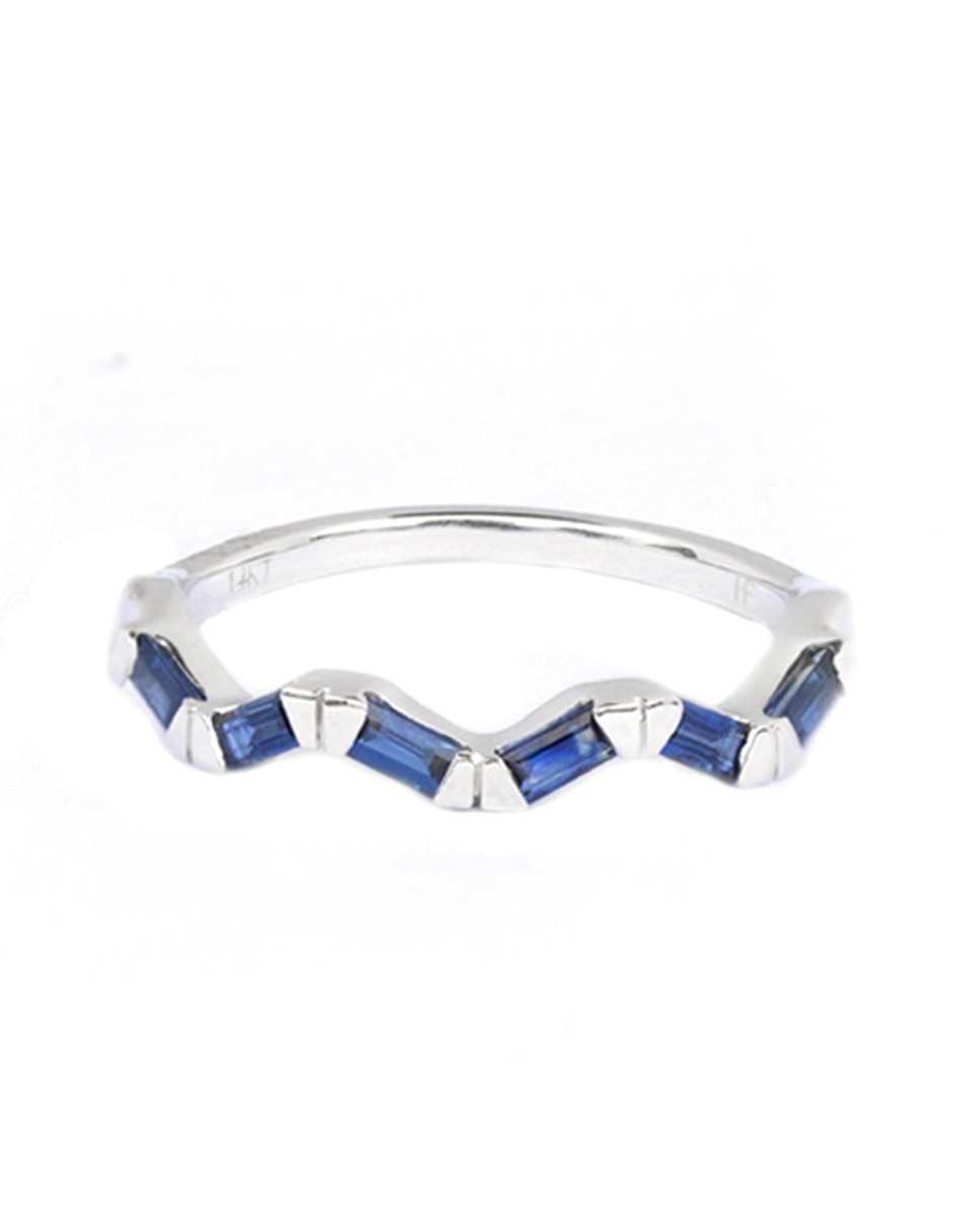 Anillo GALATEA 14 k de oro blanco zafiro brillante
