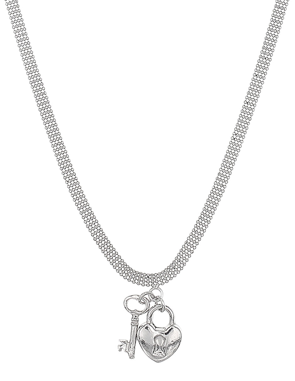 Collar de candado de plata P 925