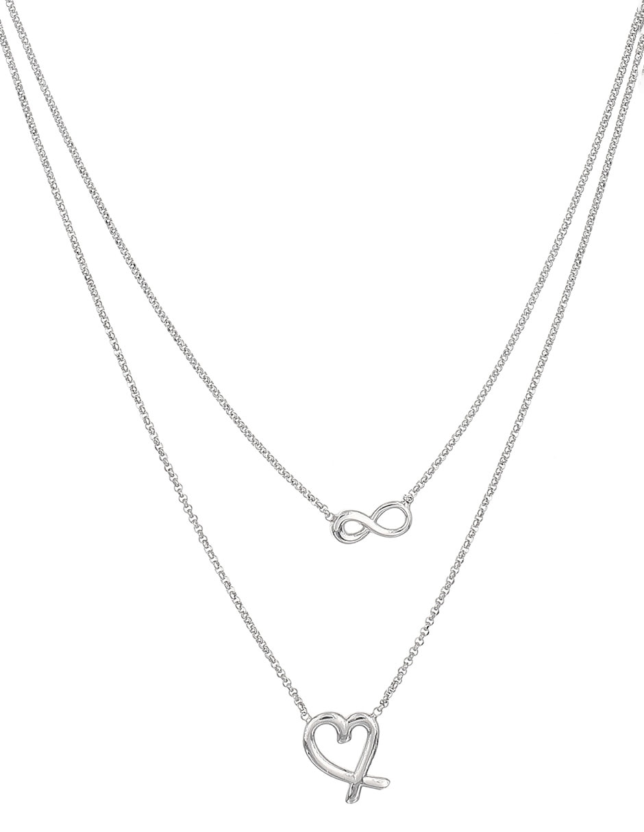 Collar de corazón de plata P 925
