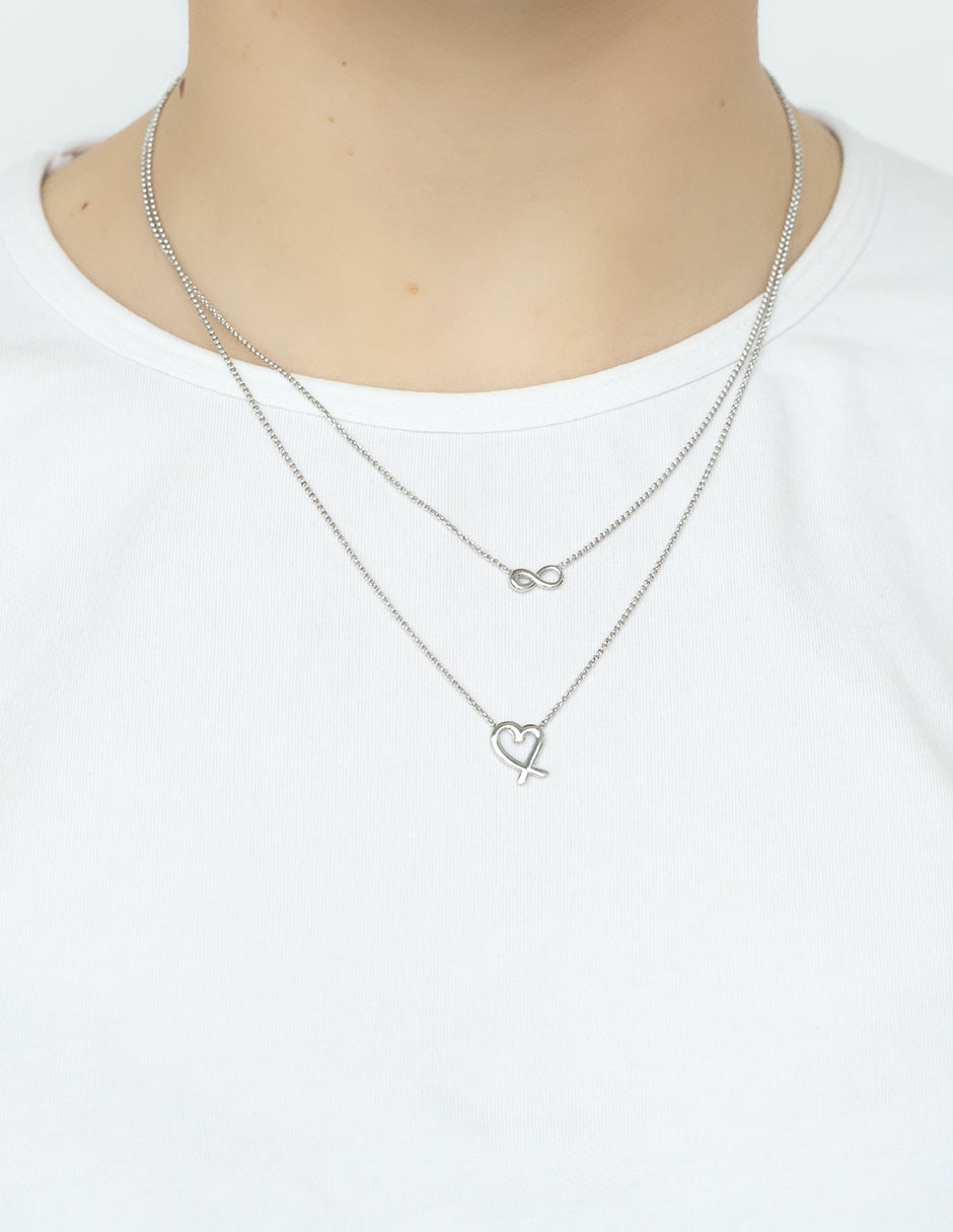 Collar de corazón de plata P 925 3