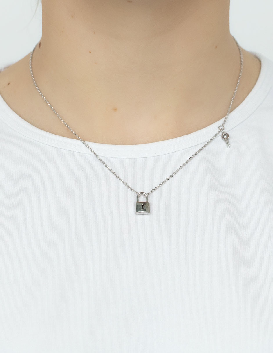 Collar de candado de plata P 925 3