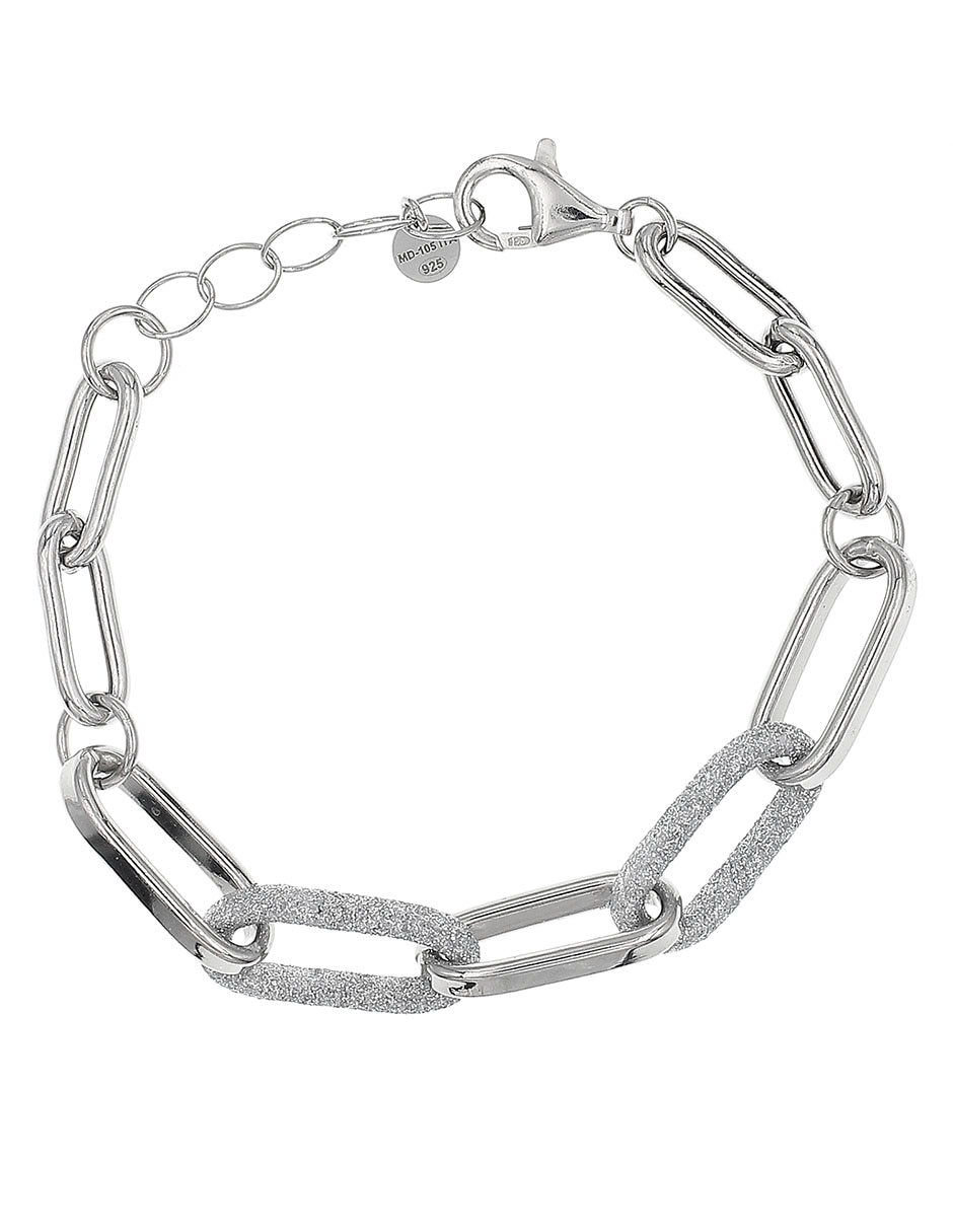 Pulsera de plata con acabado pulido
