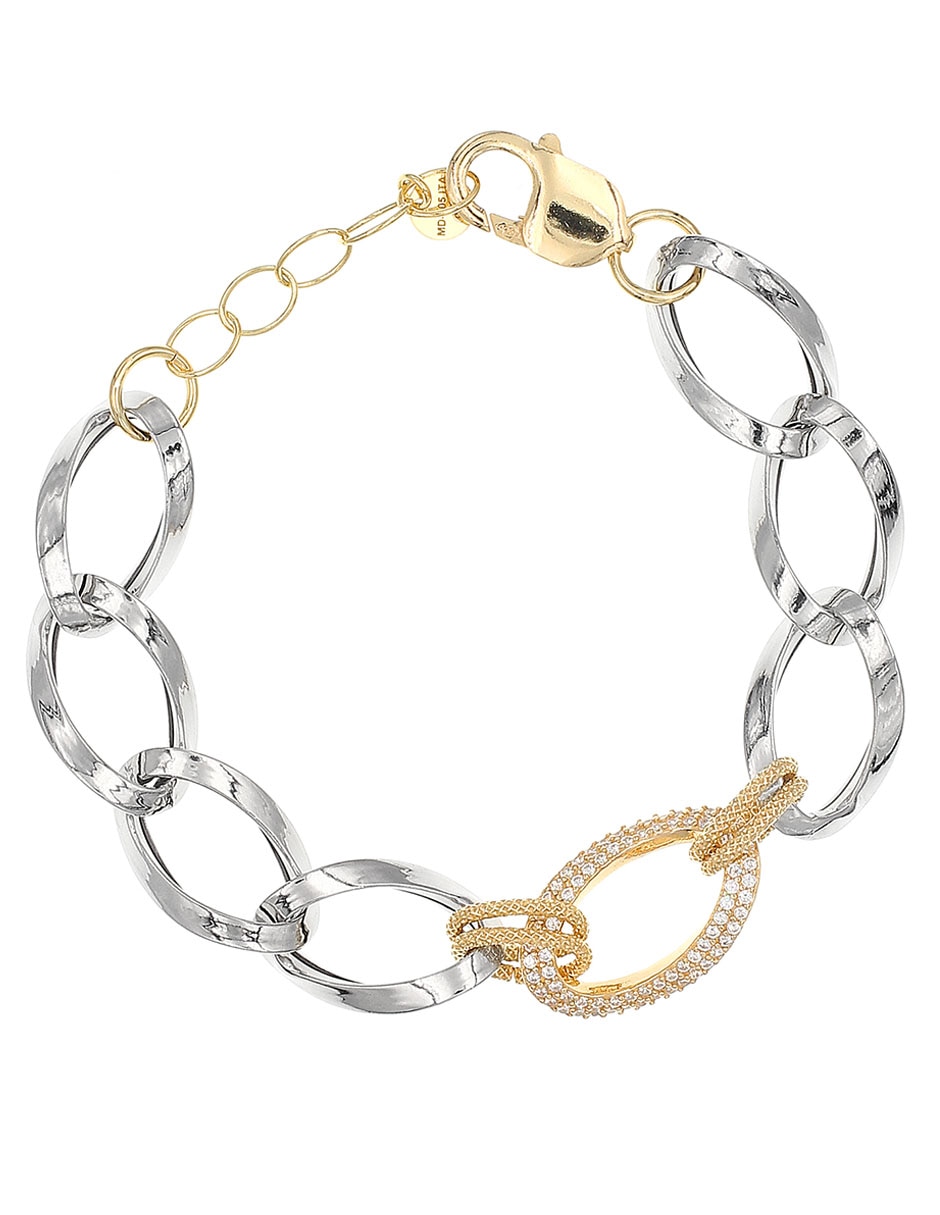 Pulsera de plata P 925 con acabado martillado
