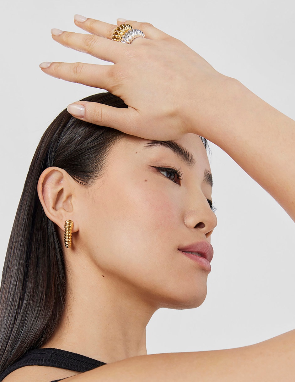 Aretes Virtual Garden con acabado espejo 5