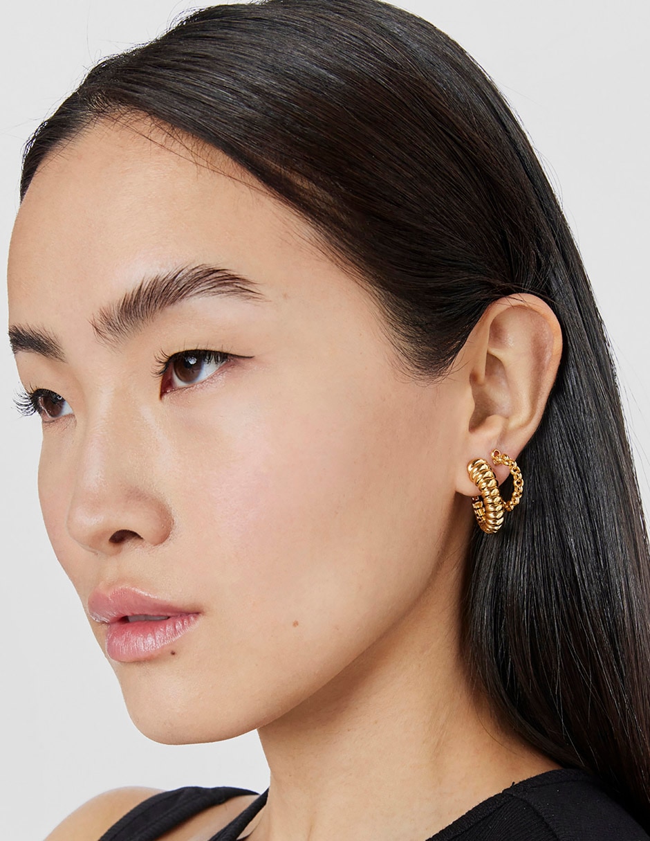 Aretes Virtual Garden con acabado espejo 6