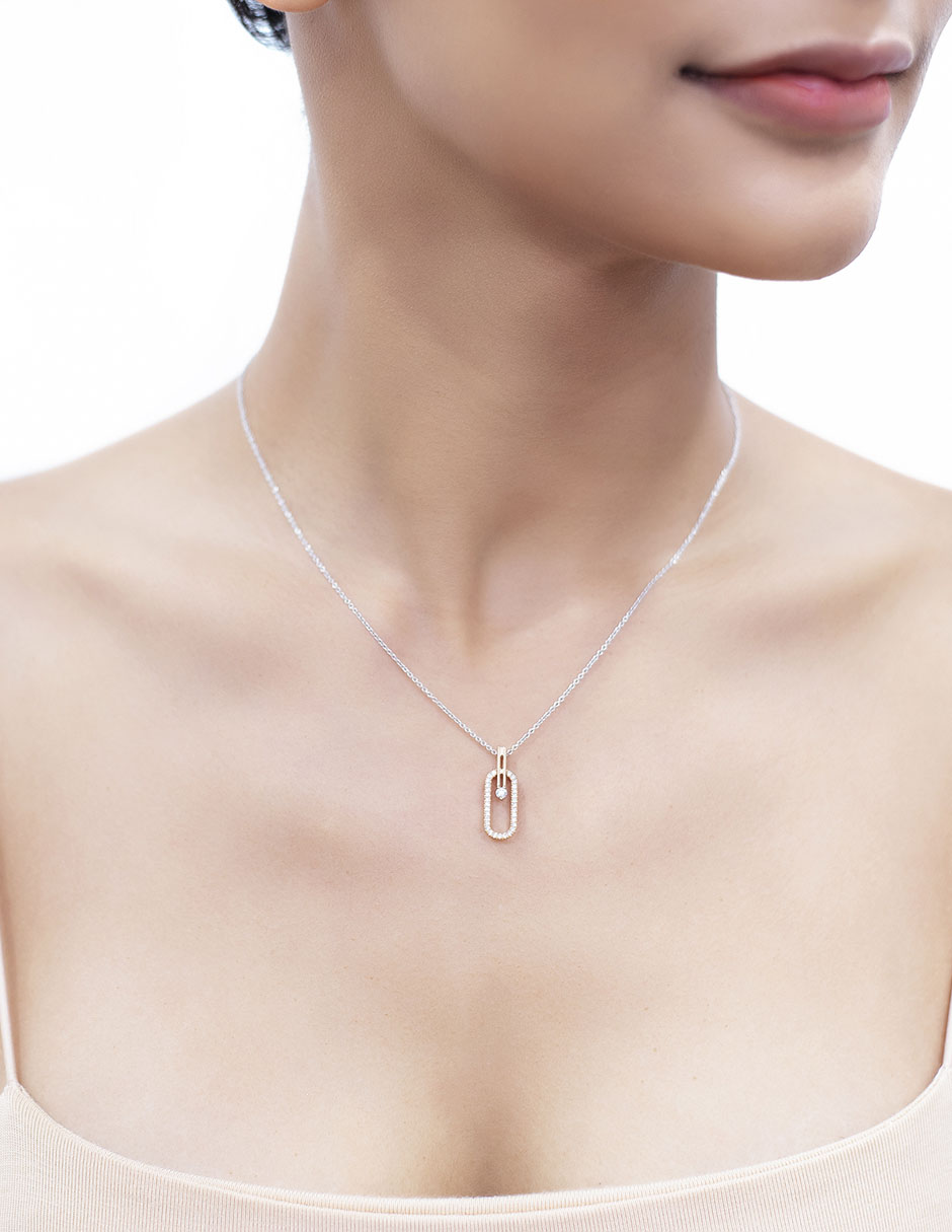 Collar ovalado de oro 14 K 3