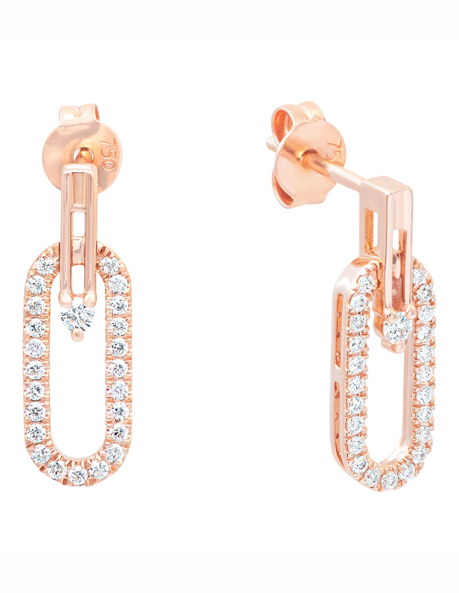 Aretes ovalados con acabado pavé diamante