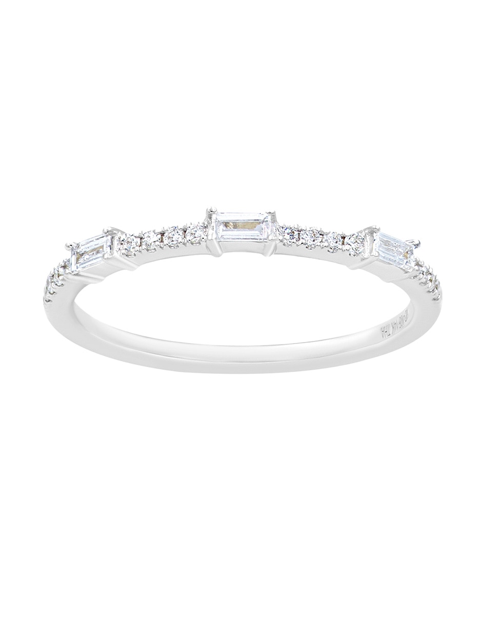 Anillo de compromiso de oro blanco 14 k diamante