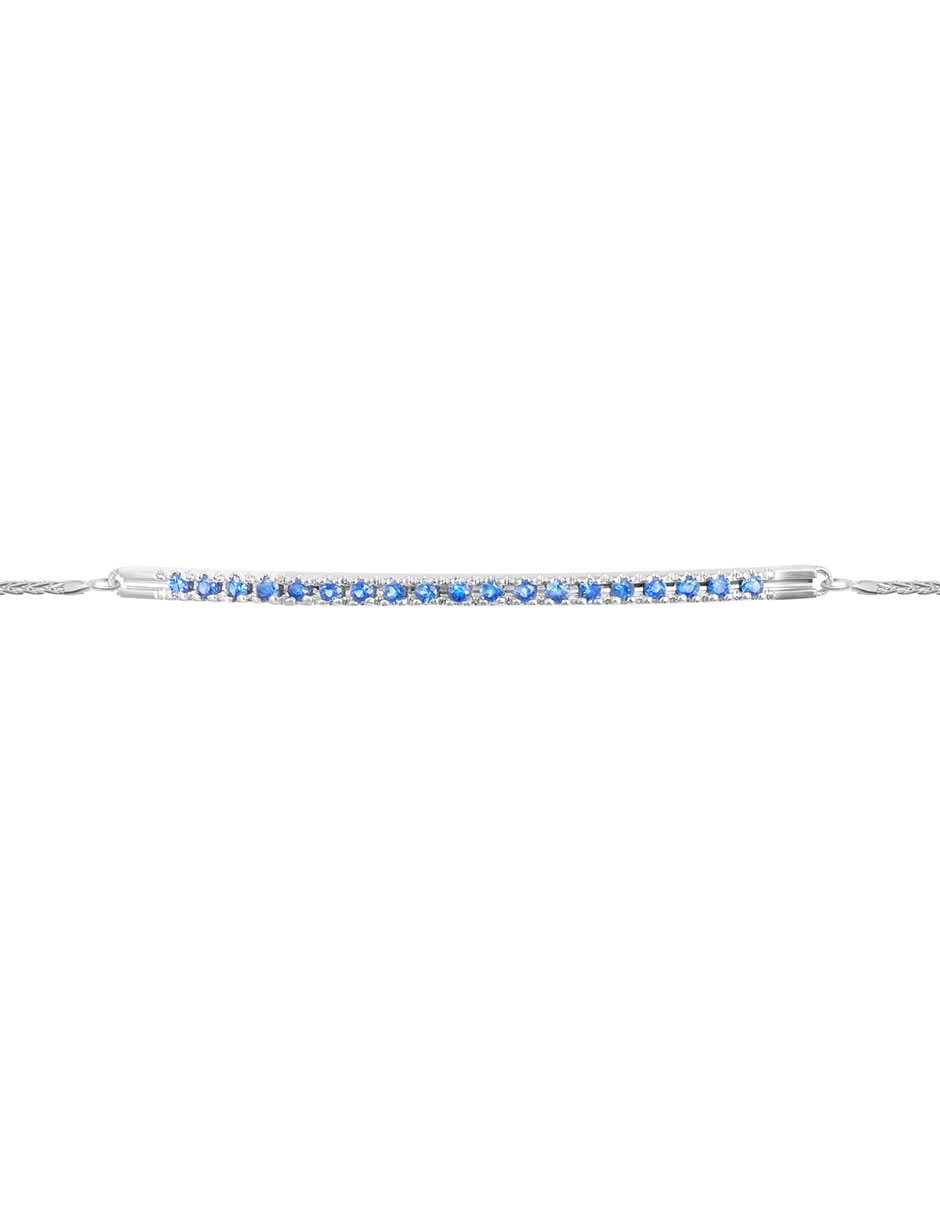Brazalete de oro blanco 14 K con acabado pavé 2